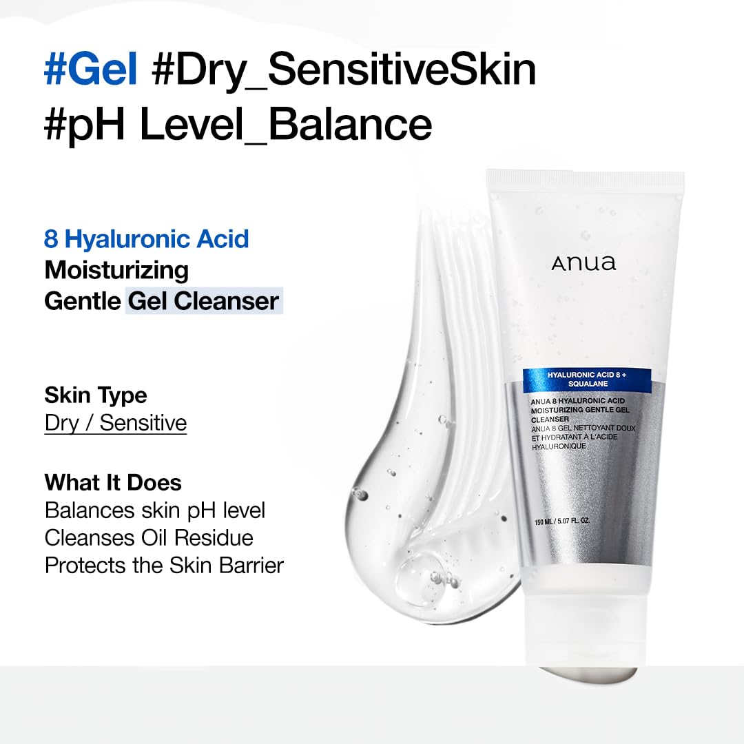 ANUA 8 Hyaluronic Acid Moisturizing Gentle Gel Cleanser