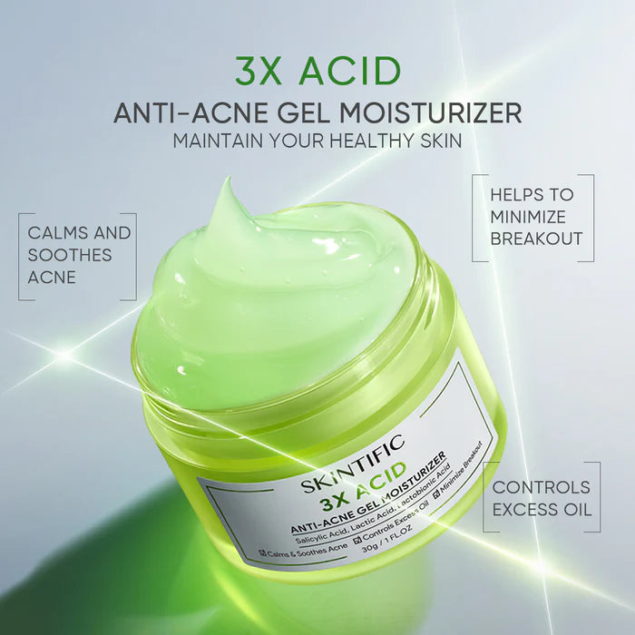 SKINTIFIC 3x Acid Anti-Acne Gel Moisturizer