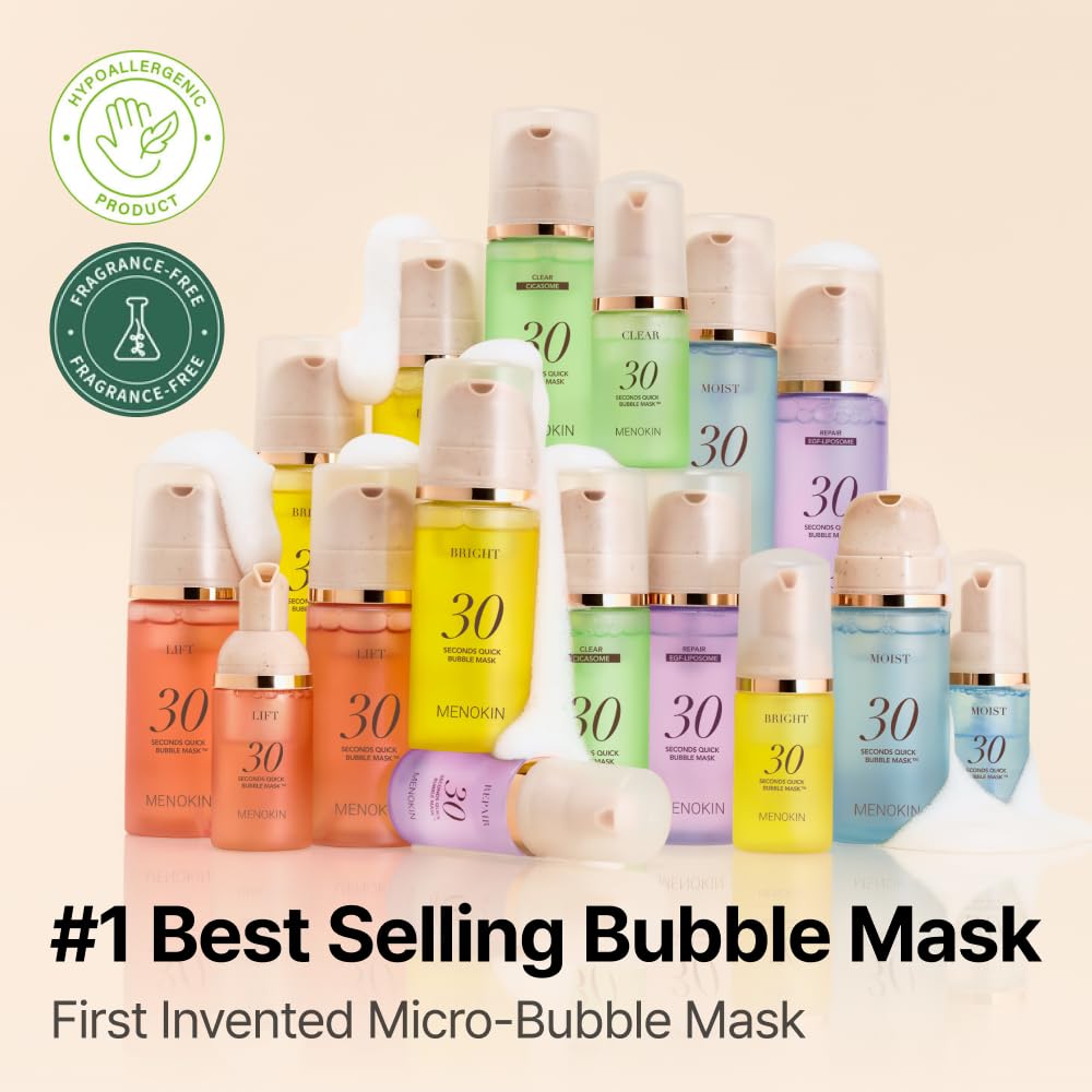 MENOKIN 30 Seconds Quick Bubble Mask 95ml (Bright / Repair / Clear / Moist)