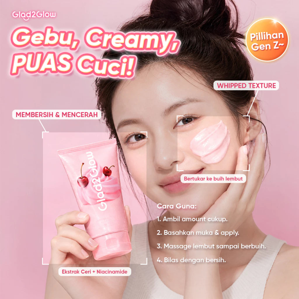 GLAD2GLOW Cherry Bright Glow Whipped Facial Wash