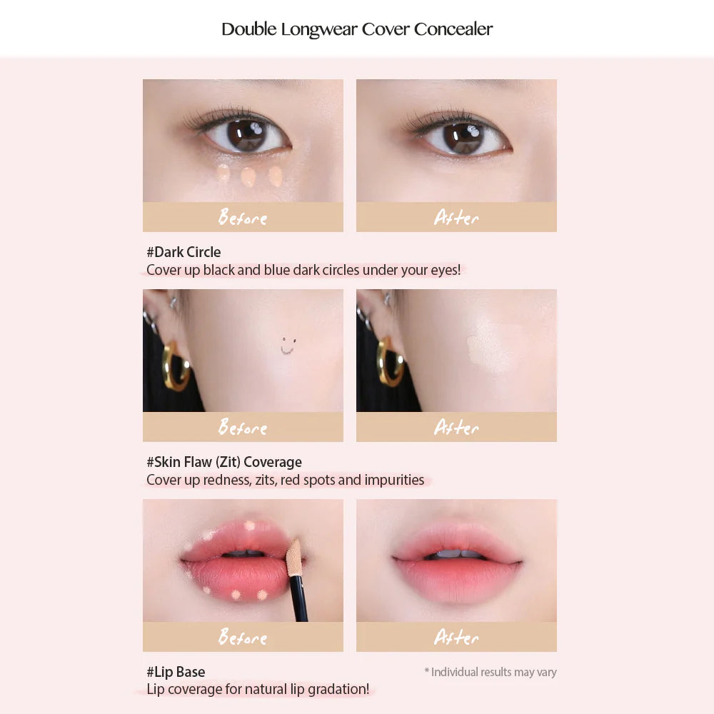 PERIPERA Double Longwear Cover Concealer (2 Shades)