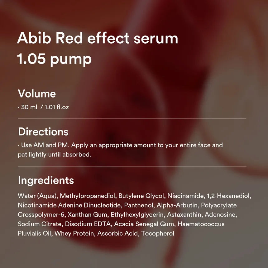 ABIB Red Effect Serum 1.05 Pump 30ml