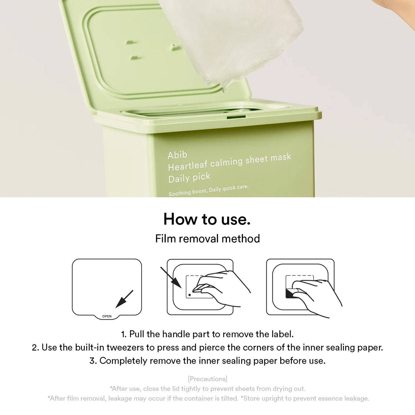 ABIB Heartleaf Calming Sheet Mask Daily Pick (30 Sheets)