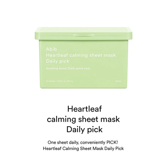 ABIB Heartleaf Calming Sheet Mask Daily Pick (30 Sheets)