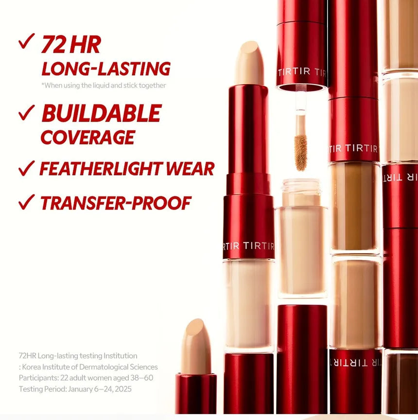 TIRTIR Glide & Hide Blurring Concealer Liquid 4g + Stick 4g (5 Shades)