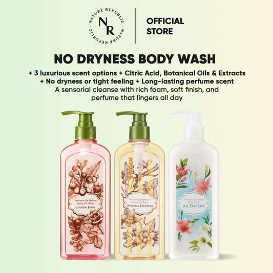 NATURE REPUBLIC Perfume De Nature Body Oil Wash 345ml (2 Scents)