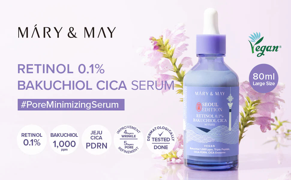 MARY & MAY Retinol 0.1% Bakuchiol Cica Serum 80ml