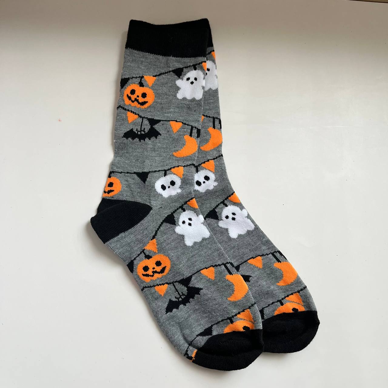 Cute Ghost & Pumpkin Halloween Sock
