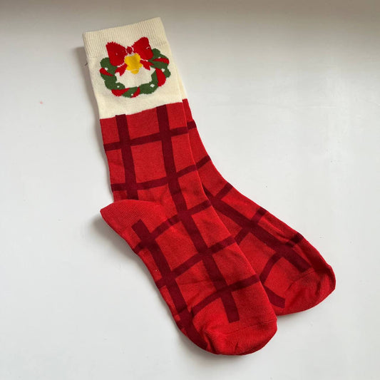 Christmas Wreath Red Sock