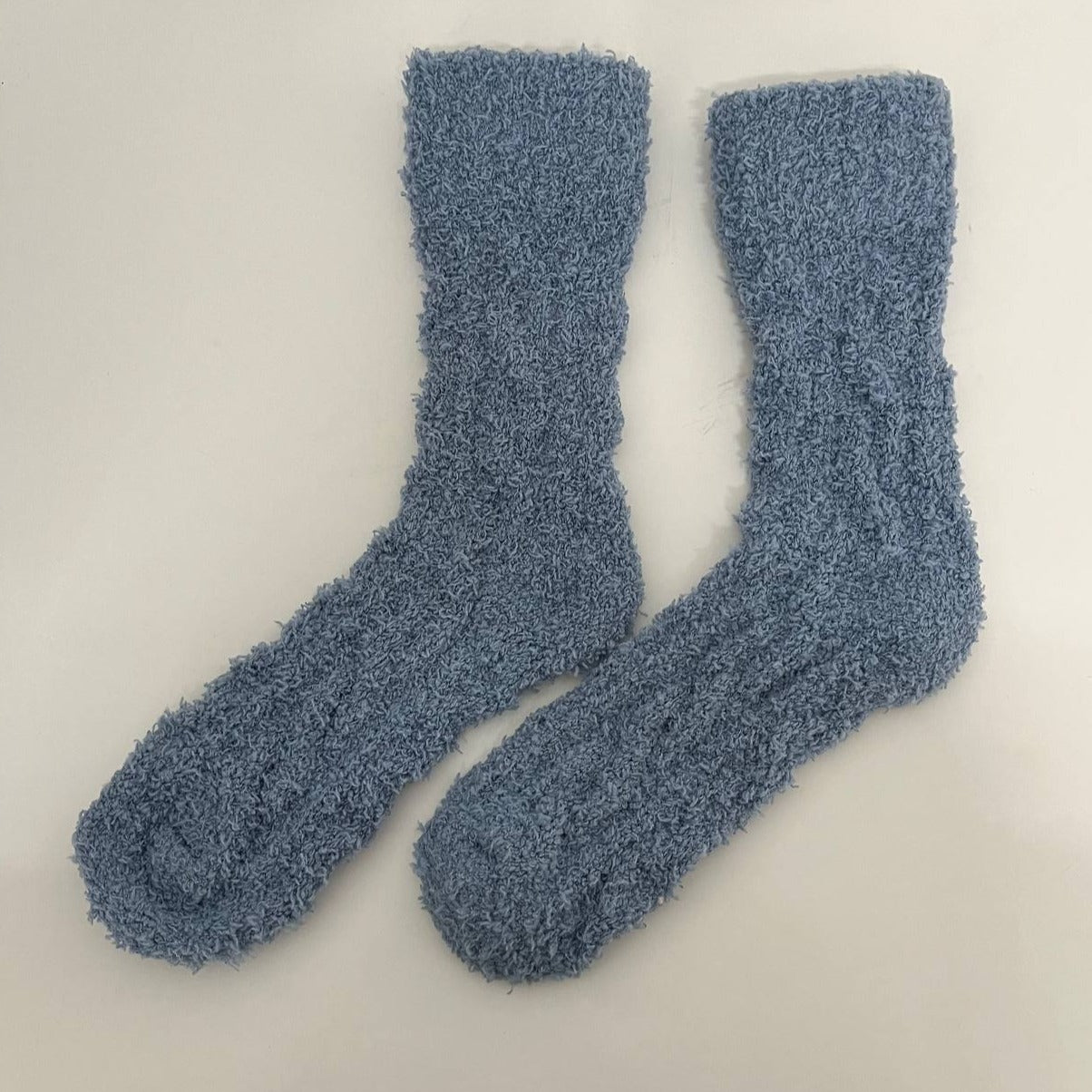 Fluffy Cozy Dusty Blue Socks