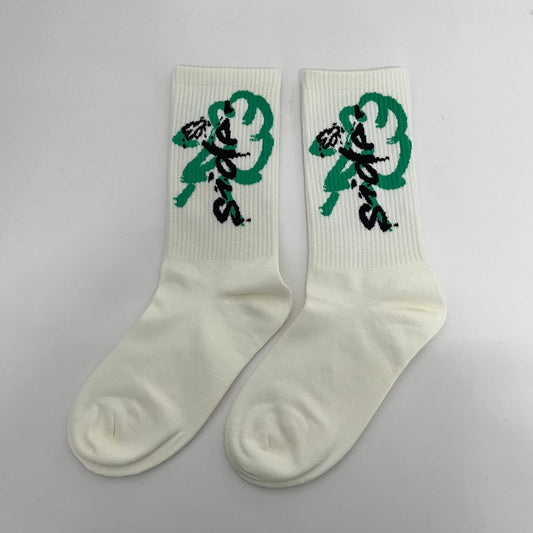 Side White Socks
