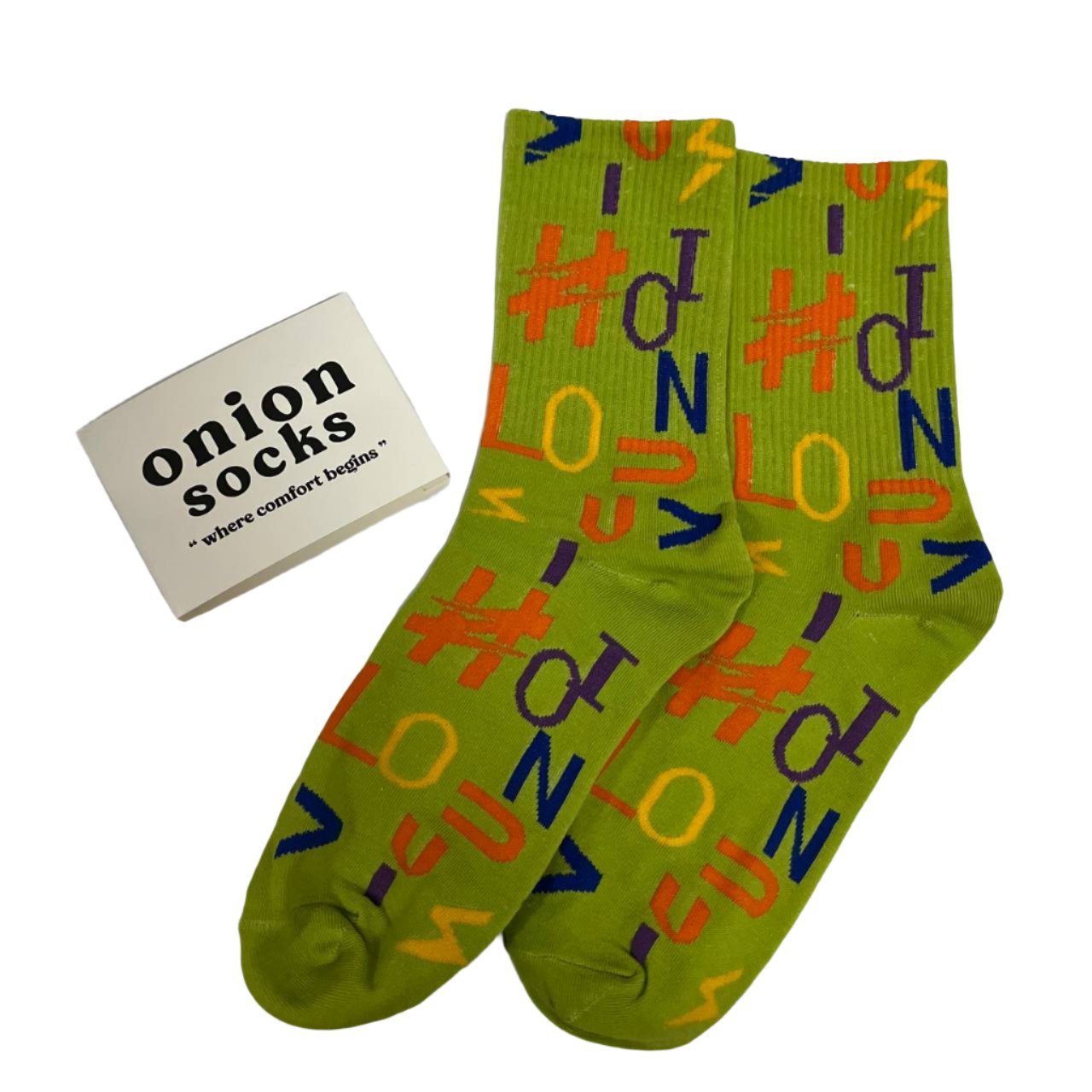 Green Letter Graphic Socks