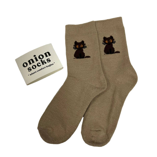 Brown Cat Socks