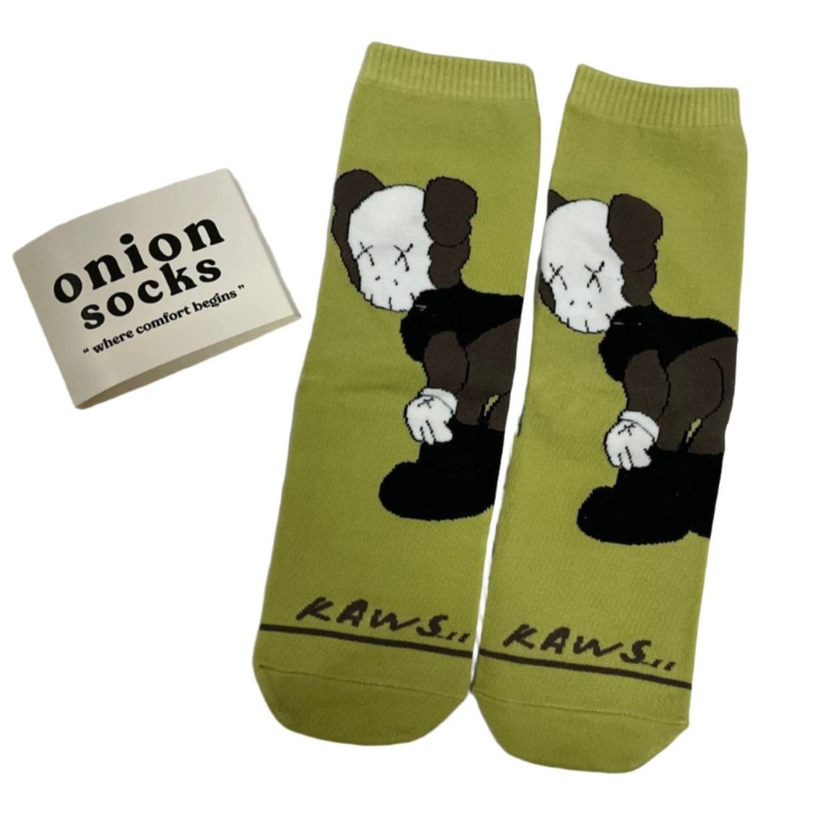 Green Kaws Cartoon Socks