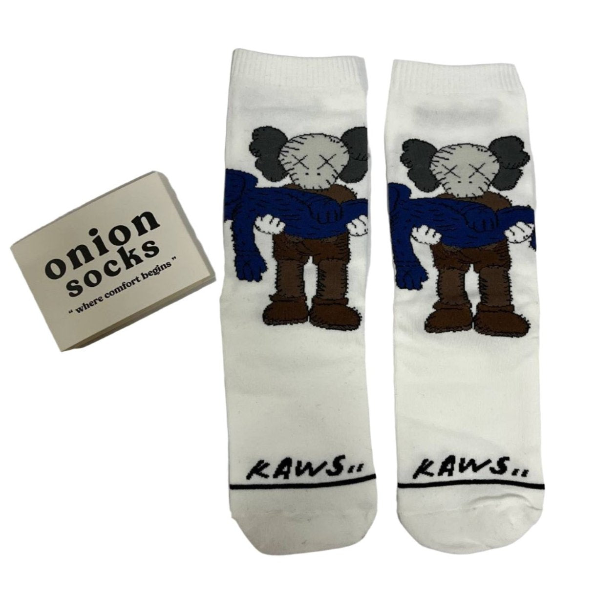 White Kaws Cartoon Socks