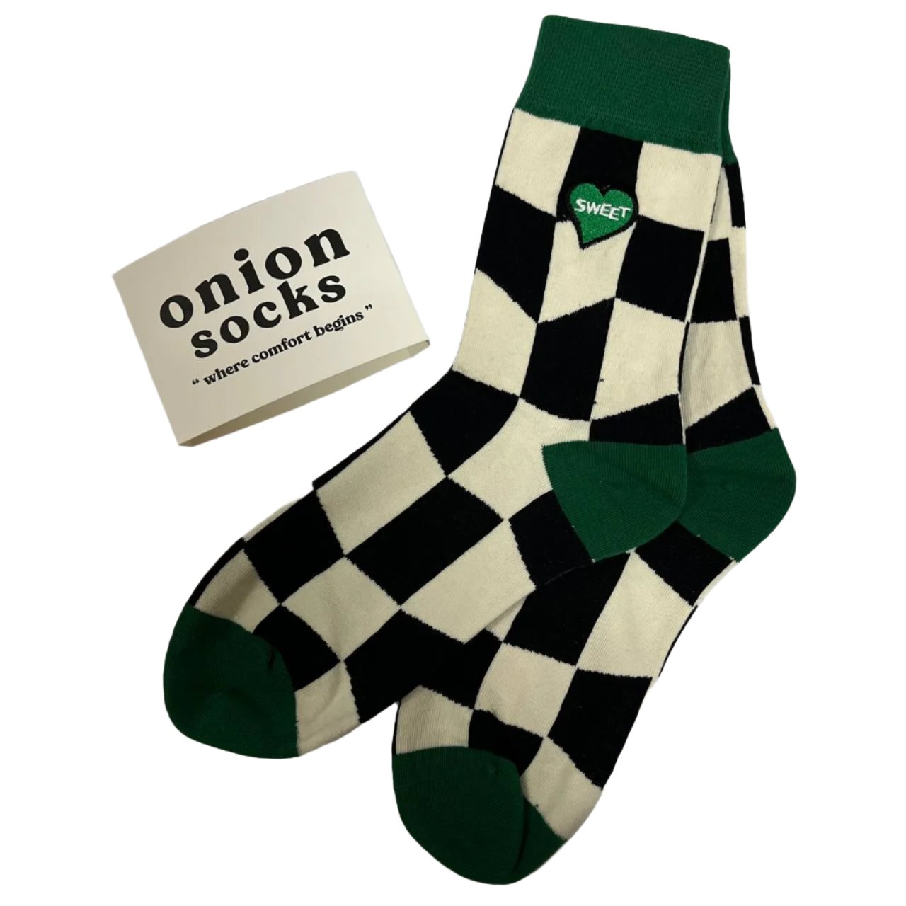 Sweet Green & Black Checkered Socks