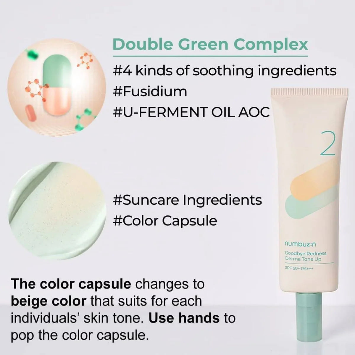 NUMBUZIN No.2 Goodbye Redness Derma Tone Up SPF50+ PA+++50ML