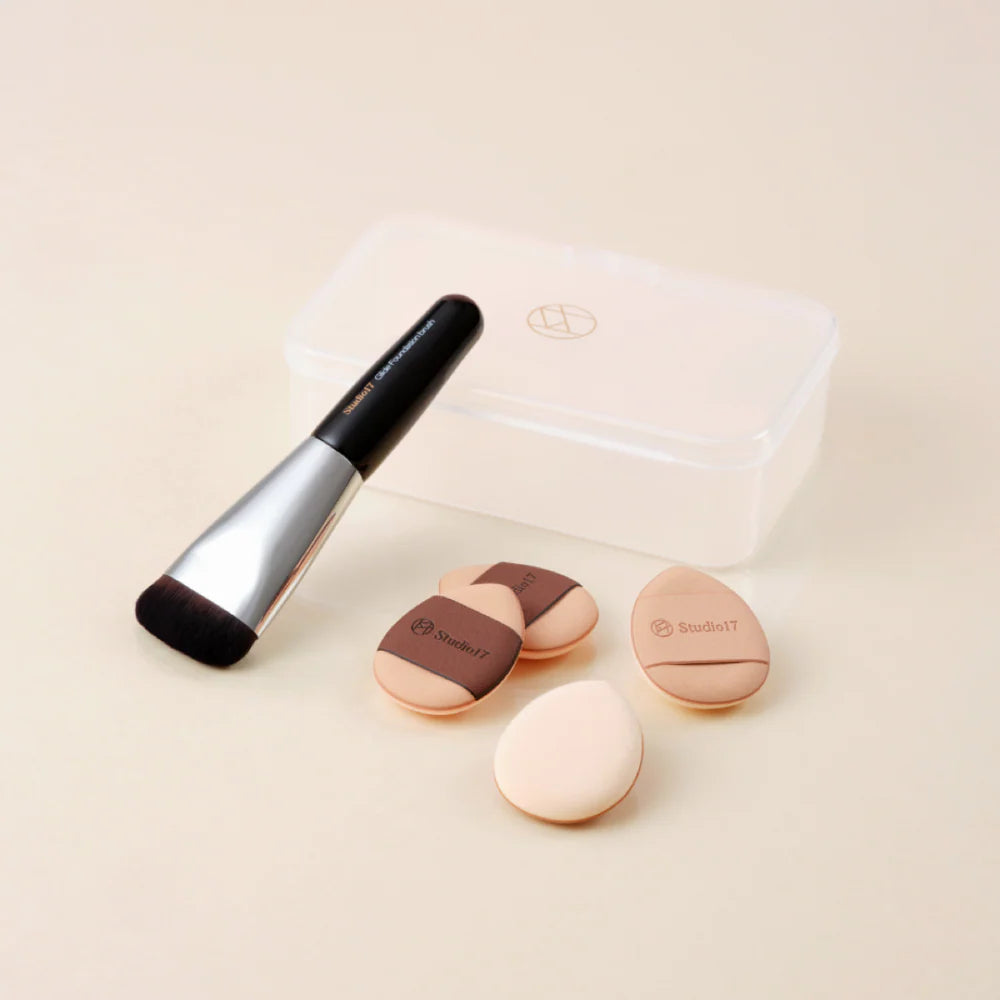 STUDIO 17 Skinfit Makeup Kit (Puff 4EA + Foundation Brush 1EA)