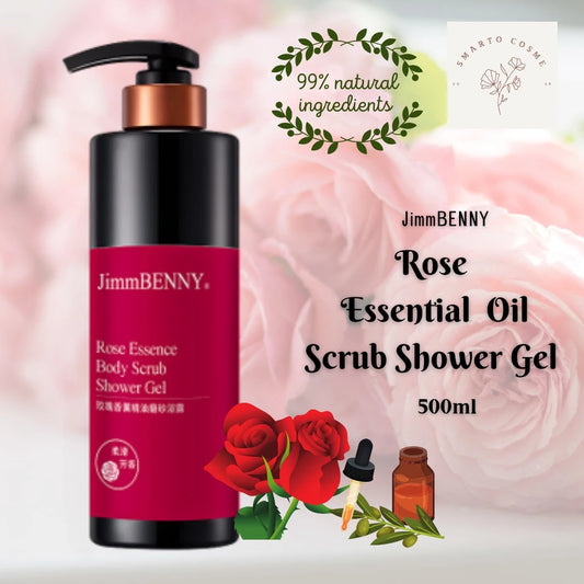 JIMMBENNY Rose Natural Essence Oil Body Scrub Shower Gel 500ml