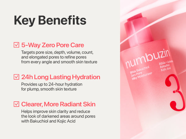 NUMBUZIN No.3 Bifida Bakuchiol Zero Pore Milky Moisturizer 150ml