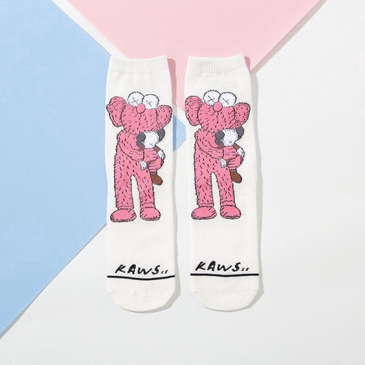 [M] Pink Kaws Cartoon Socks