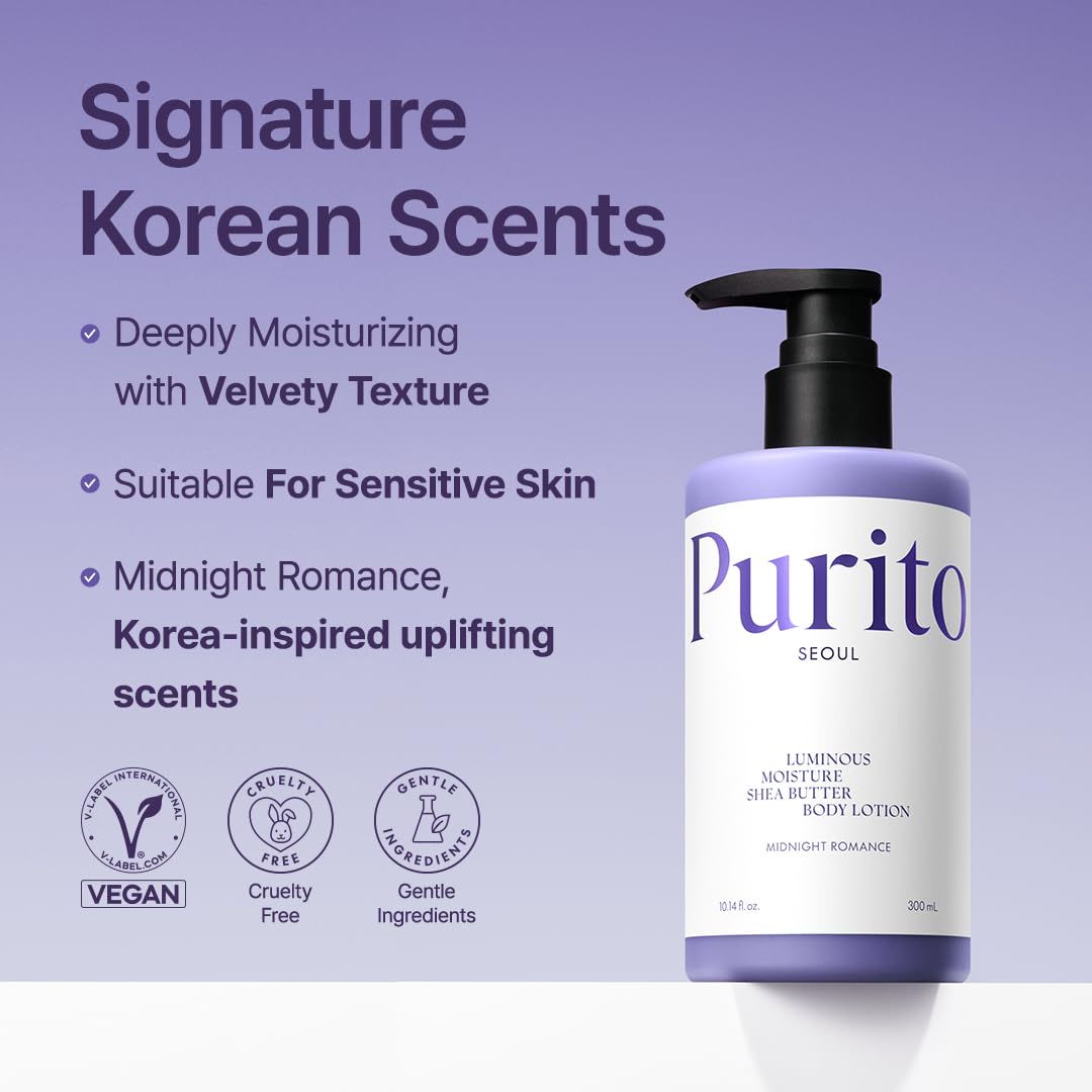 PURITO SEOUL Luminous Moisture Shea Butter Body Lotion 300ml (2 Scents)