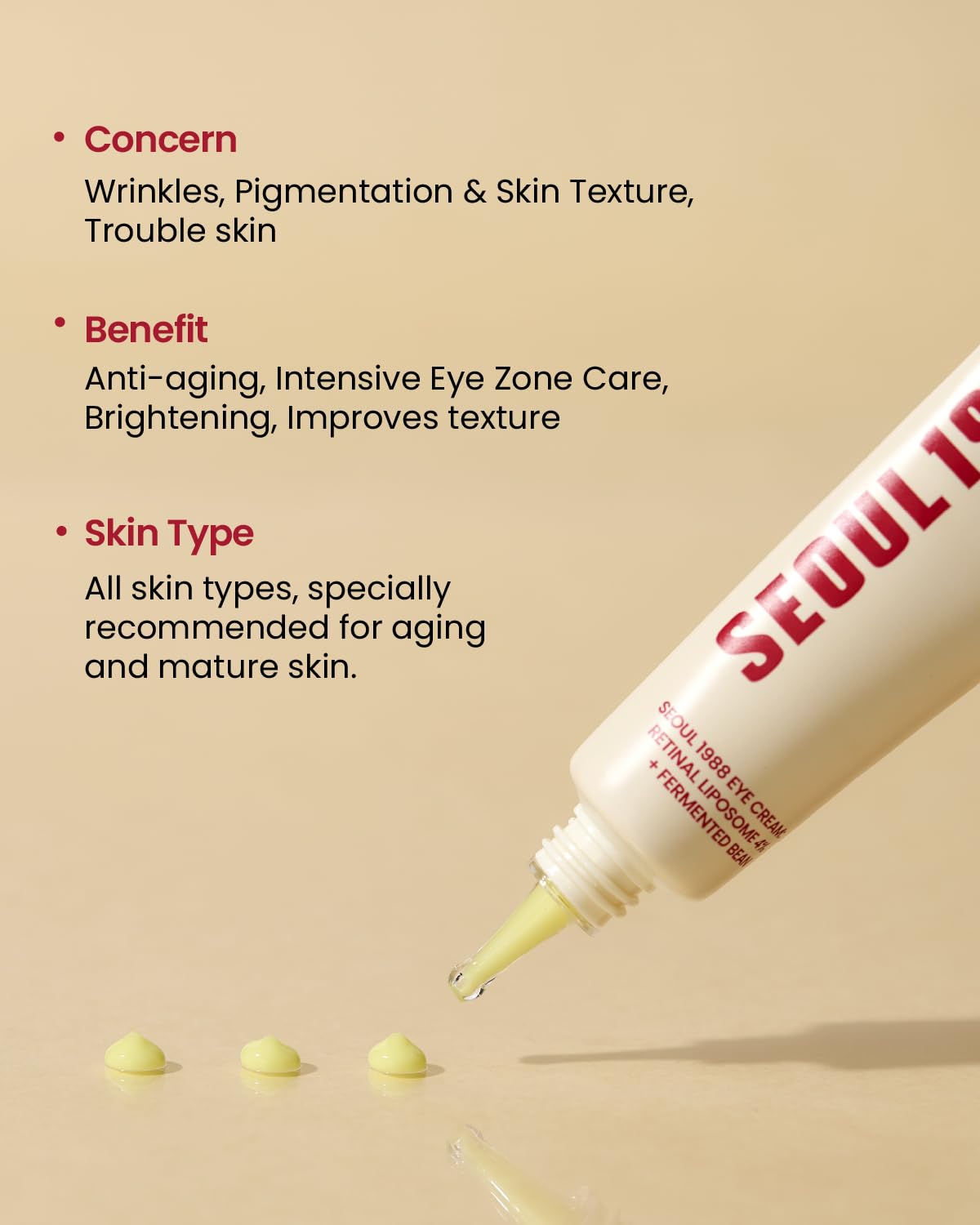 KSECRET Seoul 1988 Eye Cream : Retinal Liposome 4% + Fermented Bean