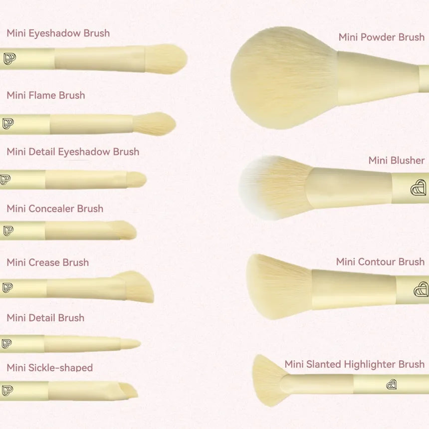 BLJ Mini Makeup Macaron Colors Brush Set with Pouch