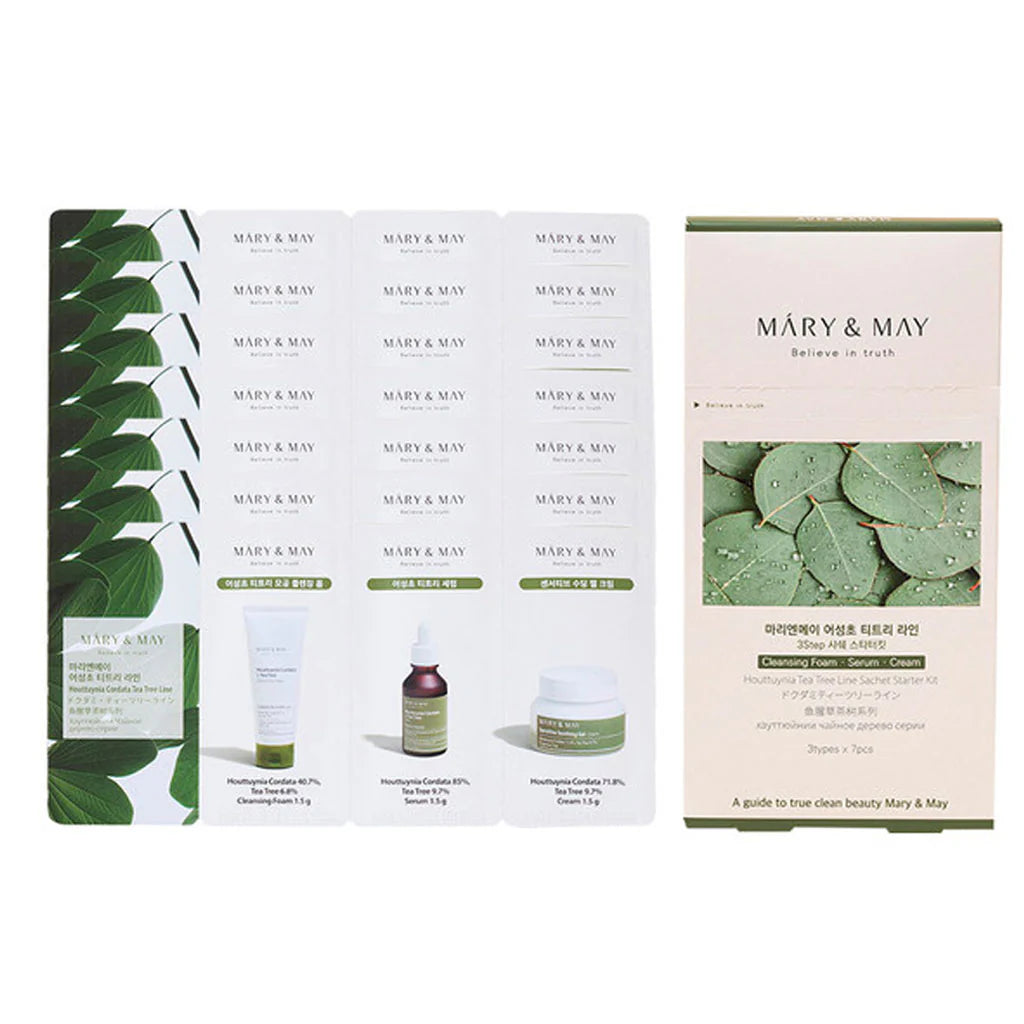 MARY & MAY Houttuynia Cordata Tea Tree Line (Cleanser, Serum, Cream) 1.5g