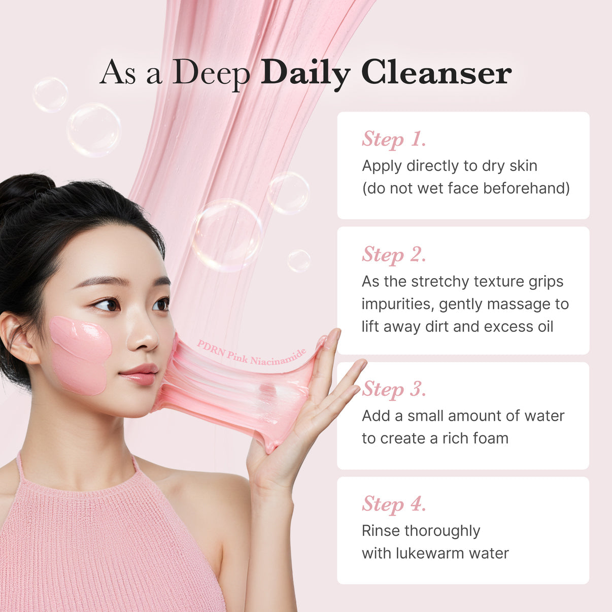 MEDICUBE PDRN Pink Niacinamide Whip Cleanser 120g