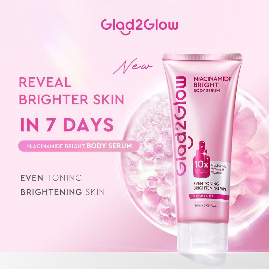 GLAD2GLOW Niacinamide Bright Body Serum 180ml