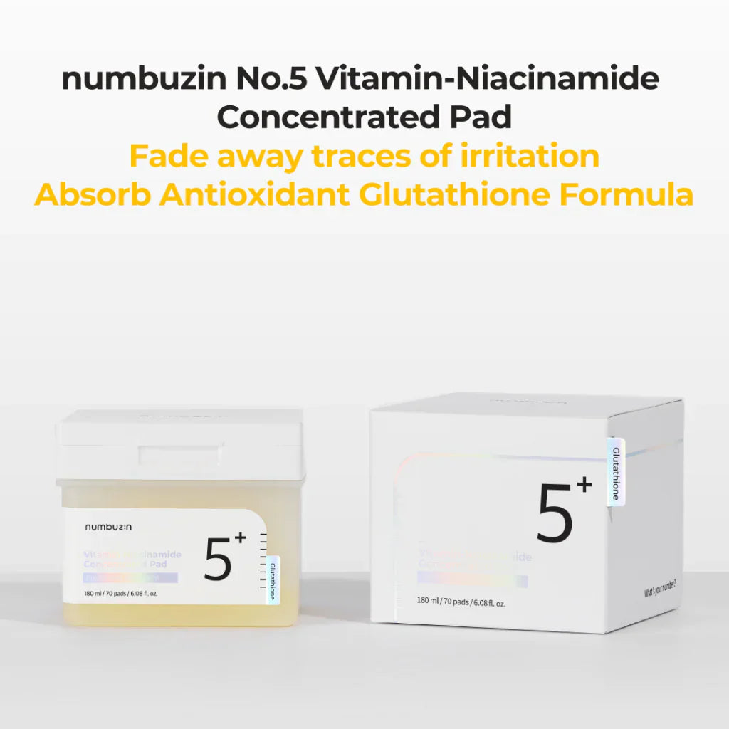 numbuzin no 5 glutathione vitamin concentrated pad 180ml 70pads No.5 Vitamin-Niacinamide Toner Pads quickabsorbing format numbuzin No.5 Vitamin-niacinamide Concentrated Pad