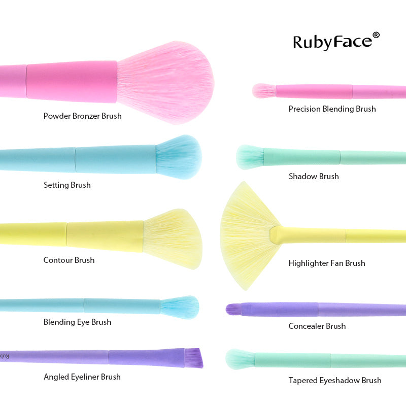 RUBYFACE Awesome 10pcs Professional Brush