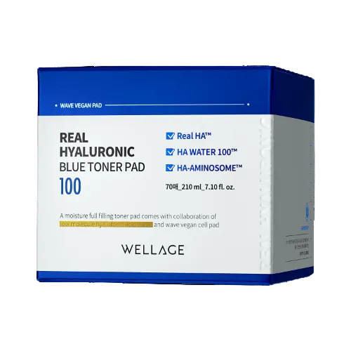 WELLAGE Real Hyaluronic Blue Toner Pad 70Pads