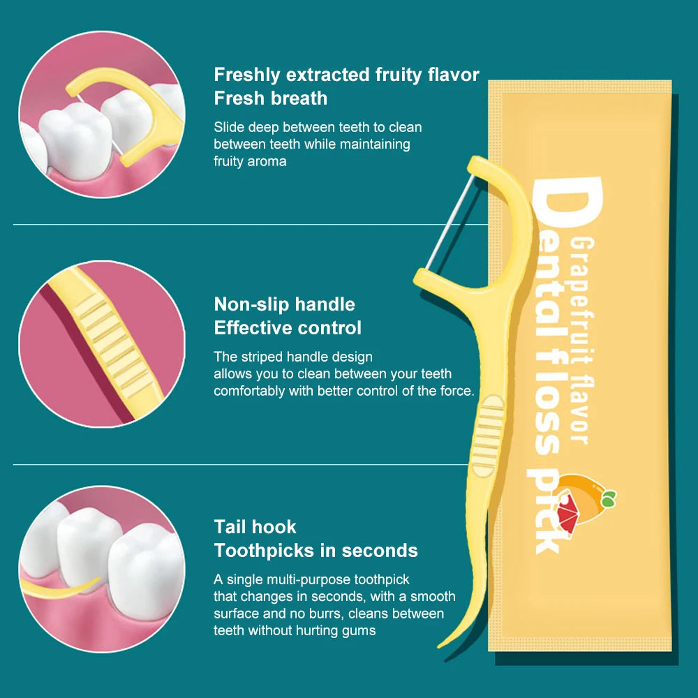 Fruit Flavored Dental Floss Pick (4 Flavors)