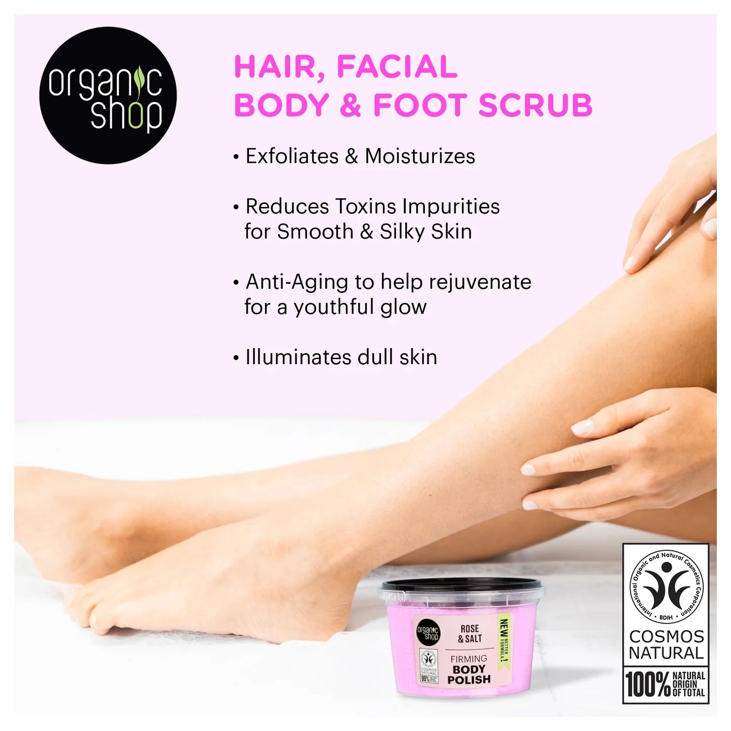 ORGANIC SHOP Firming Body Polish Rose & Salt 250ml