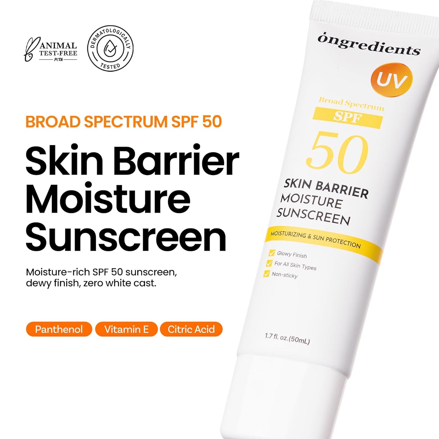 ONGREDIENTS Skin Barrier Moisture Sun Cream 50ml