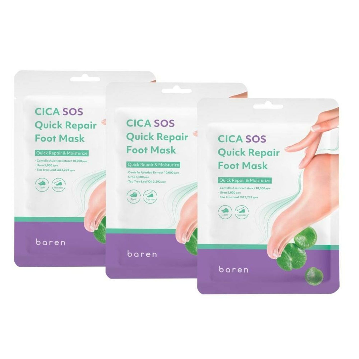 BAREN Cica Sos Quick Repair Foot Mask 18ml