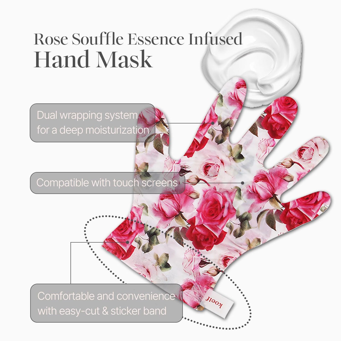 KOELF Rose Petal Satin Hand Mask