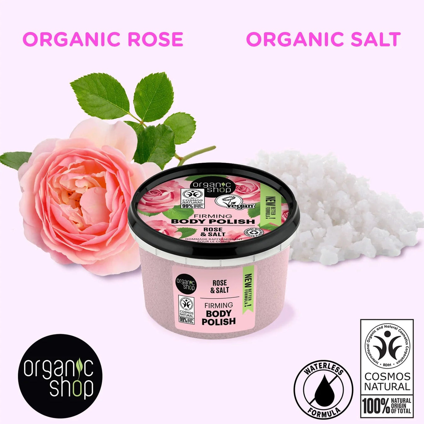 ORGANIC SHOP Firming Body Polish Rose & Salt 250ml