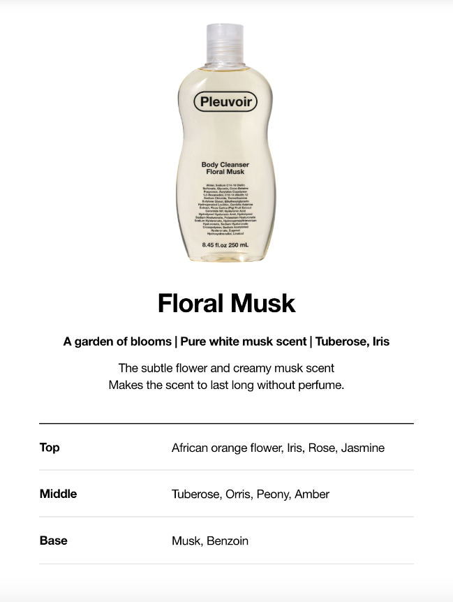 PLEUVOIR Body Cleanser 250ml (3 Scents)