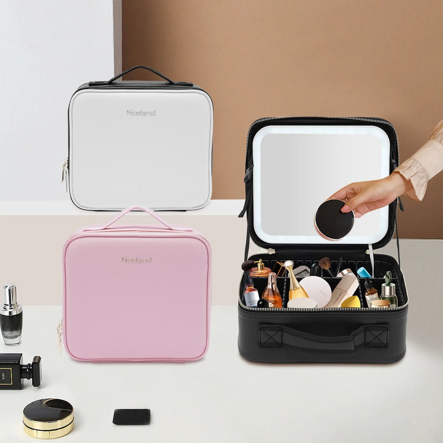 Niceland Makeup Bag Storage with LED Light (5 Colors)