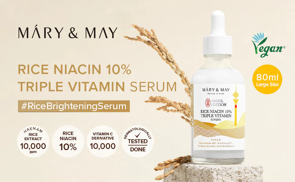 MARY & MAY Rice Niacin 10% Triple Vitamin Serum 80ml