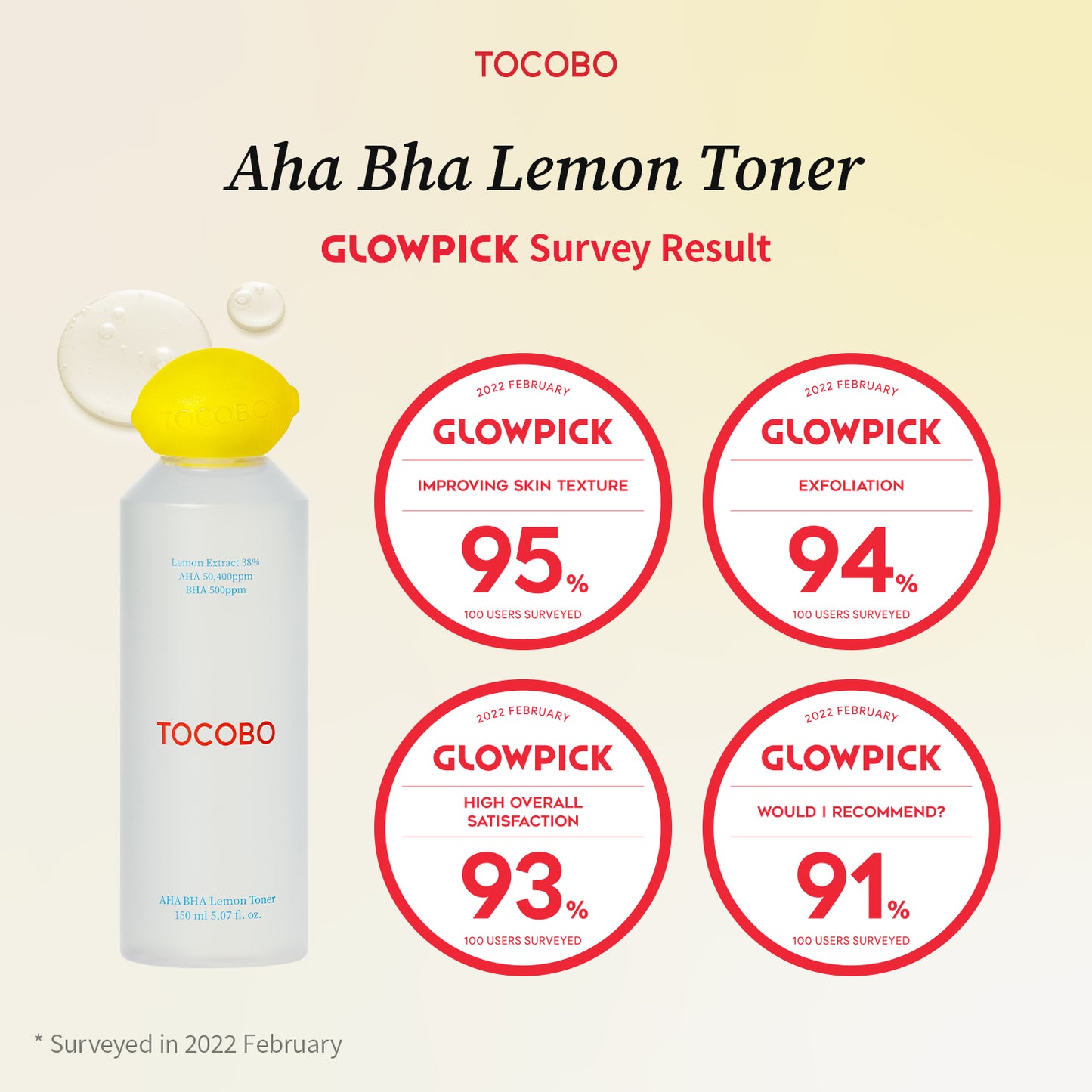 TOCOBO AHA BHA Lemon Toner (150ml)