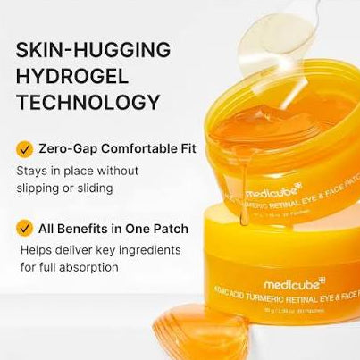MEDICUBE Kojic Acid Turmeric Retinal Eye & Face Patch 60pcs