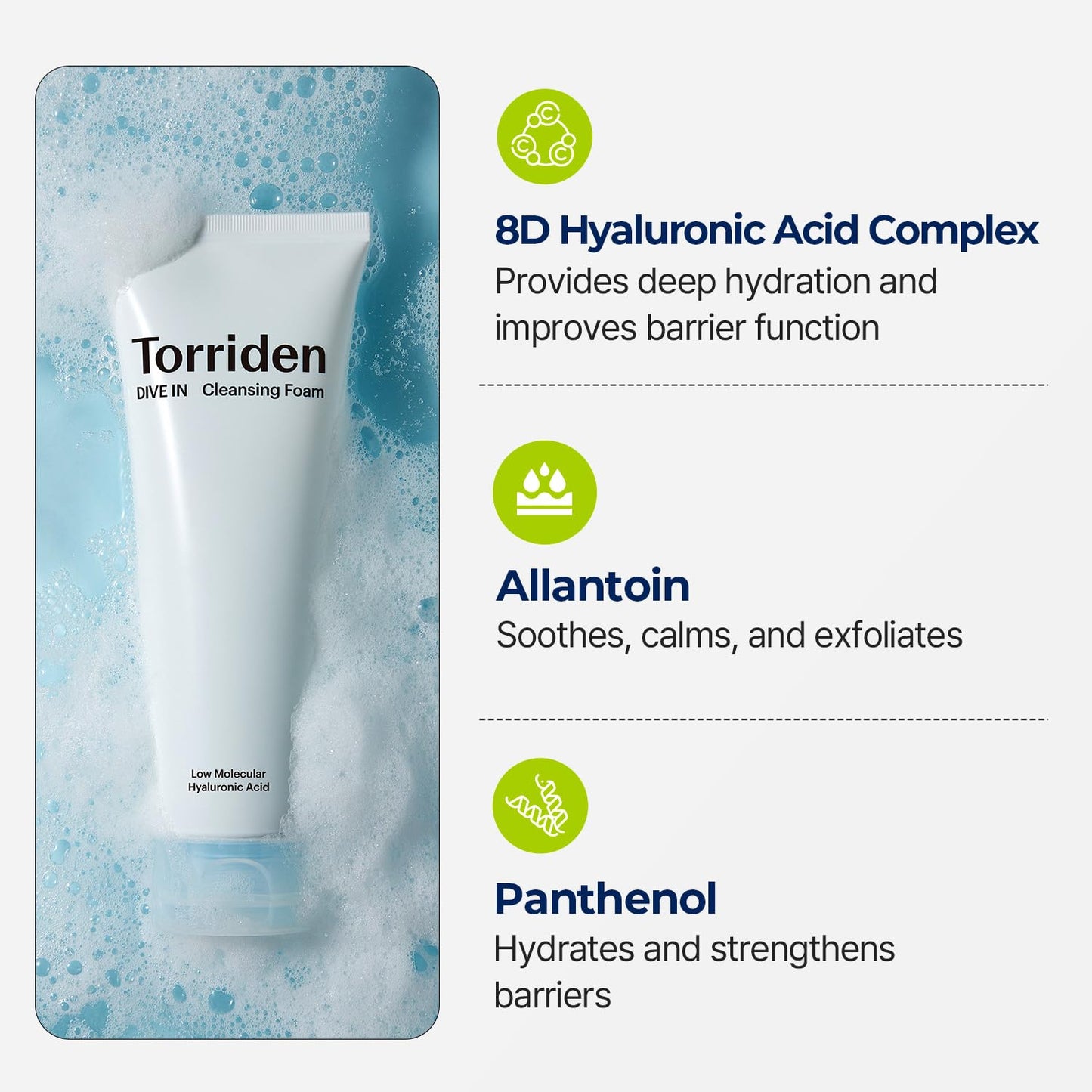 TORRIDEN Dive In Molecular Hyaluronic Acid Cleansing Foam