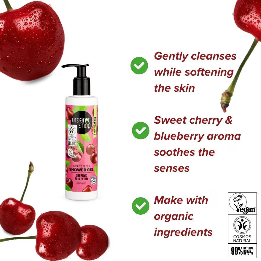 ORGANIC SHOP Softening Shower Gel Cherry And Blueberry 280ml