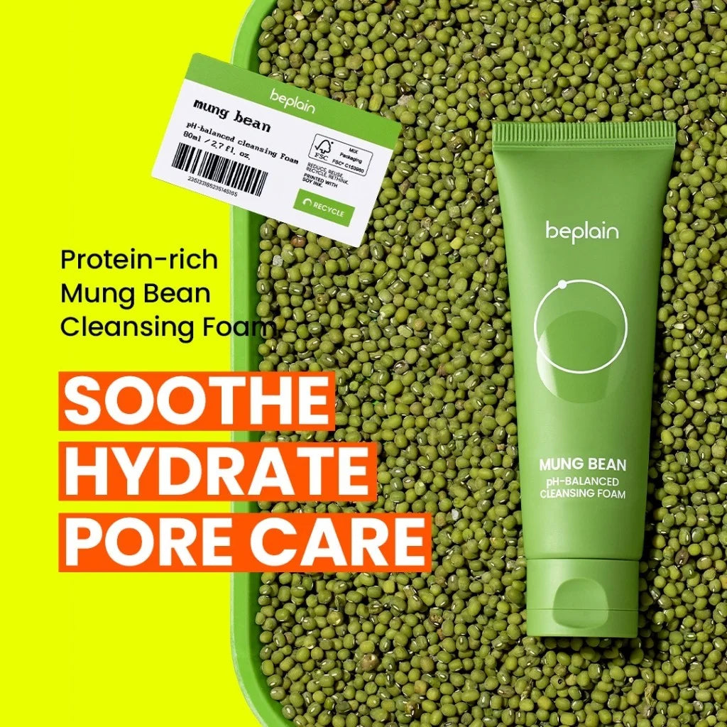 BEPLAIN Mung Bean PH Balanced Cleansing Foam (2 sizes)