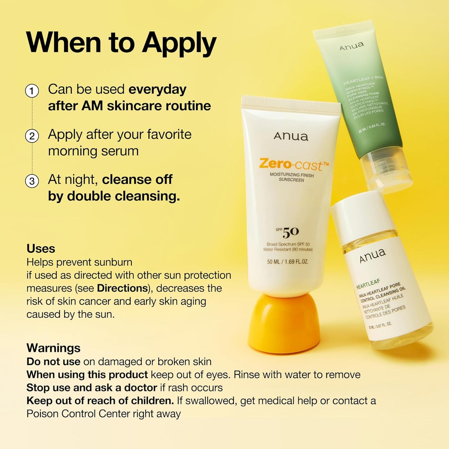ANUA Zero Cast Moisturizing Finish Sunscreen 50ml