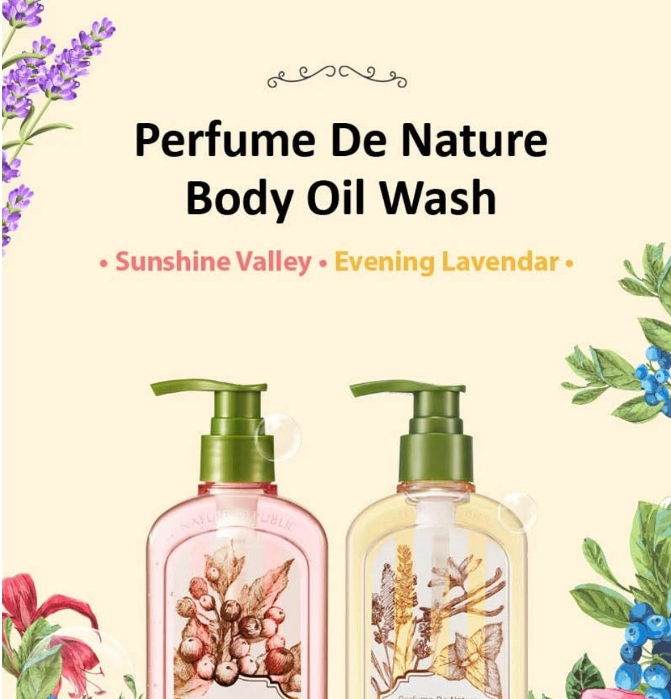NATURE REPUBLIC Perfume De Nature Body Oil Wash 345ml (2 Scents)